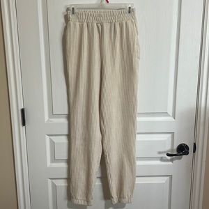 Cream Ribbed Sweatpants! Great condition